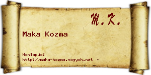 Maka Kozma névjegykártya